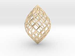  0513 Polar Zonohedron E [11] #001 in 14k Gold Plated Brass