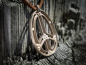 Peace Connection in Polished Bronzed Silver Steel