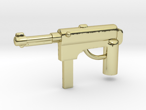 MP40 Minifigure Gun 1.0 in 18k Gold Plated Brass