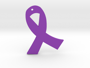 Purple Chiari Malformation Awareness Ribbon Pendan in Purple Processed Versatile Plastic