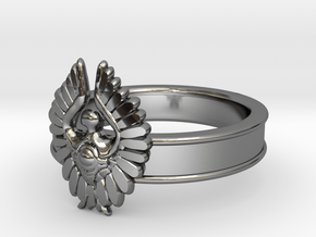 Baneful Bird Ring, Size 8.5 in Fine Detail Polished Silver