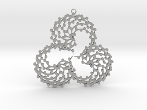 TriSwirl with balls Pendant  in Aluminum
