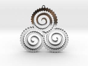 TriSwirl Pendant in Fine Detail Polished Silver