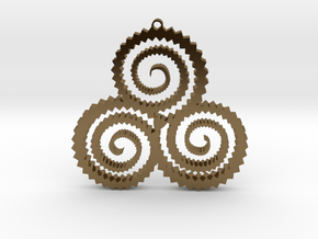 TriSwirl Pendant in Polished Bronze