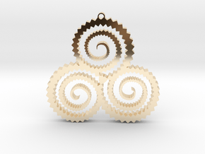 TriSwirl Pendant in 14k Gold Plated Brass