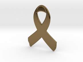 Awareness Ribbon Keychain in Polished Bronze