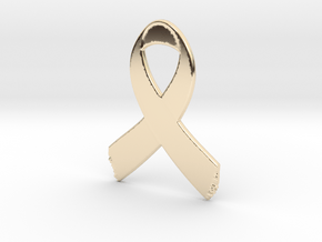 Awareness Ribbon Keychain in 14k Gold Plated Brass