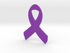 Awareness Ribbon Keychain in Purple Processed Versatile Plastic