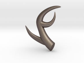 Modern Antlers in Polished Bronzed Silver Steel