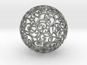 Triskel celtic sphere 3b ( 2,8+4 - 4 cm ) in Natural Silver
