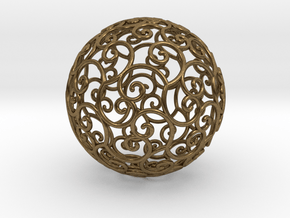 Triskel celtic sphere 3b ( 2,8+4 - 4 cm ) in Natural Bronze