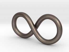 The Concatenator logo - Infinity symbol in Polished Bronzed Silver Steel