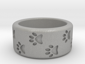 Cat Pawprints Ring in Aluminum