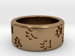Cat Pawprints Ring in Natural Brass