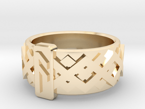 Norse Ansuz Ring in 14K Yellow Gold