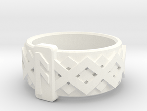 Norse Ansuz Ring in White Processed Versatile Plastic