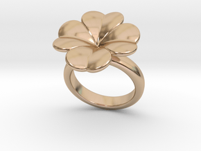 Lucky Ring 14 - Italian Size 14 in 14k Rose Gold Plated Brass