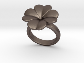 Lucky Ring 14 - Italian Size 14 in Polished Bronzed Silver Steel
