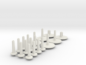 Pole Fittings for Carbon rods. in White Natural Versatile Plastic