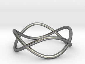 Size 8 Infinity Ring in Fine Detail Polished Silver