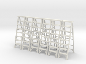 Stepladder 02.  O Scale  (1:43) in White Natural Versatile Plastic