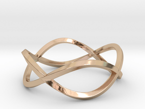 Size 8 Infinity Twist Ring in 14k Rose Gold Plated Brass