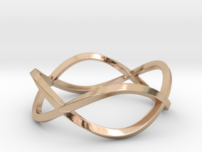 Size 10 Infinity Twist Ring in 14k Rose Gold Plated Brass