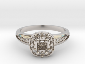Cushion Halo Engagement Ring in Platinum