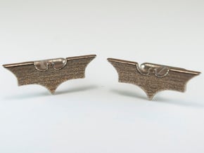 Batman dark knight Cufflinks   in Polished Bronzed Silver Steel