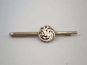 Game of Thrones: House Targaryen Tie Clip in Polished Bronzed Silver Steel