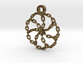 Chain Link Pendant in Polished Bronze