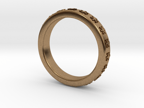 Ring With Snowflake Motif Ø18 mm/0.708 inch in Natural Brass