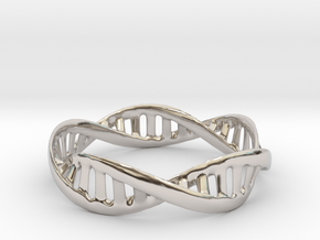 DNA Bracelet (Medium) in Rhodium Plated Brass