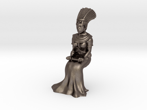 35mm Cleopatra Sitting down in Polished Bronzed Silver Steel