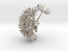 Wild wind Dandelion / part 01 - pendant  in Rhodium Plated Brass