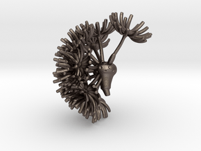 Wild wind Dandelion / part 01 - pendant  in Polished Bronzed Silver Steel