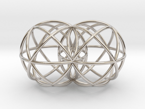 Genesis Spheres 2" x 3" in Rhodium Plated Brass