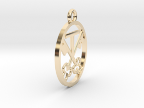 armorial bearings pendant in 14k Gold Plated Brass