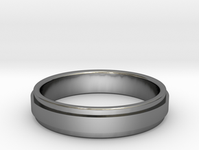 Ø0.666 inch/Ø16.92 mm Ring Model A in Fine Detail Polished Silver