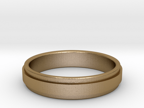 Ø0.666 inch/Ø16.92 mm Ring Model A in Polished Gold Steel