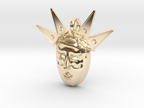 venetian carnival mask pendant in 14k Gold Plated Brass