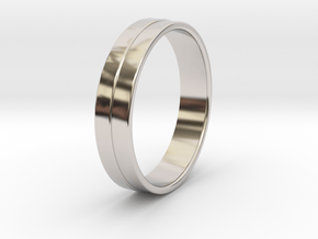 Ø0.674 inch/Ø17.13 mm Ring in Rhodium Plated Brass