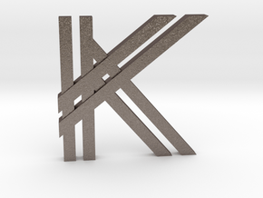KK Logo in Polished Bronzed Silver Steel