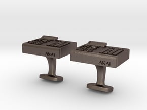 Akai MPC 2000 Cufflinks in Polished Bronzed Silver Steel