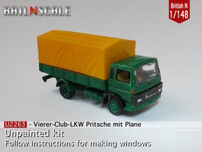 Club-of-4 Soft top (British N 1:148) in Smooth Fine Detail Plastic