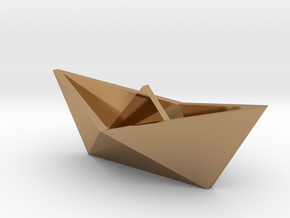 Classic Origami Boat in Polished Brass