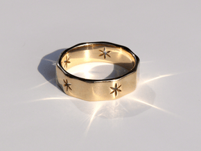 Natural Decagon Ring in 14K Yellow Gold