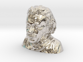 Einstein Bust in Rhodium Plated Brass
