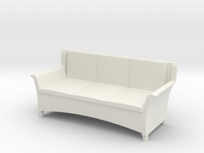 1:48 Wicker Couch in White Natural Versatile Plastic