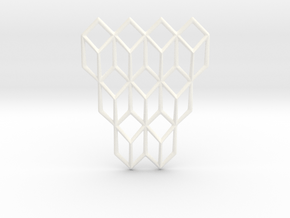 Tumbling Cubes Pendant in White Processed Versatile Plastic